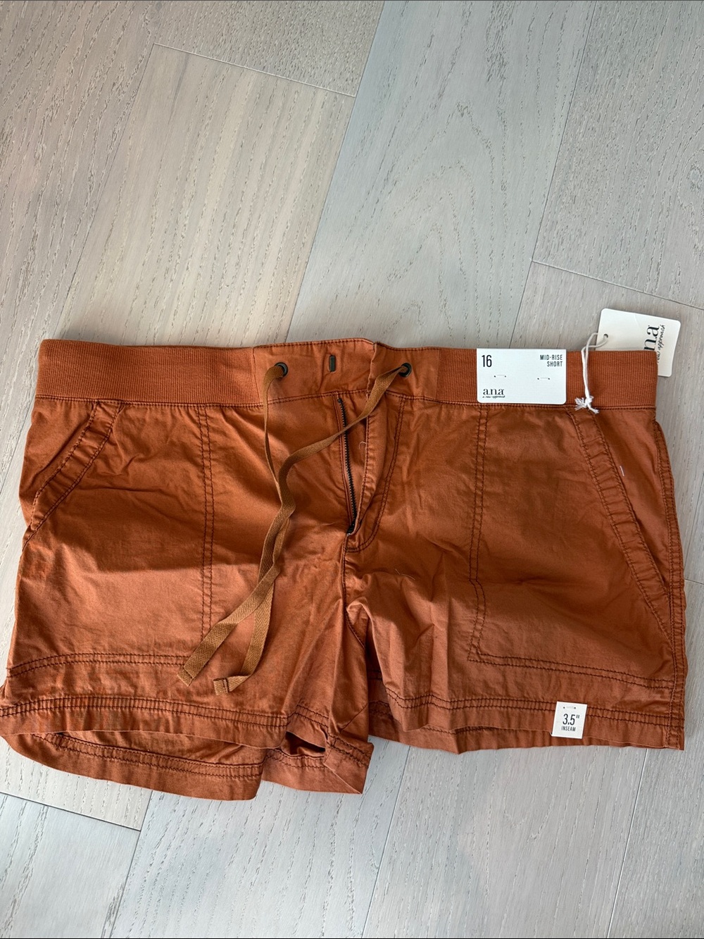 a.n.a Rust Orange Drawstring Athletic Women's Shorts
